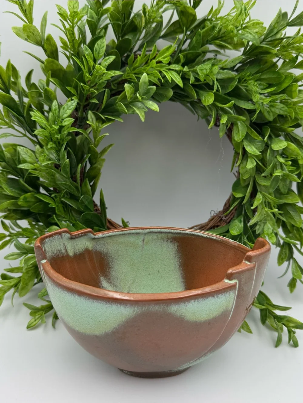 Vintage Green Frankoma Vase Pottery #35 Glazed MCM Art Deco 6